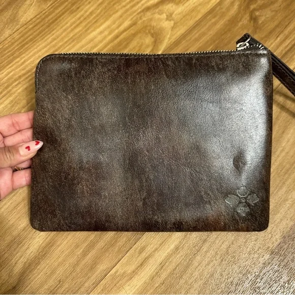 PATRICIA NASH Cassini 100% LEATHER Wristlet in Tooled Turquoise / Brown P349133 - Picture 3 of 8